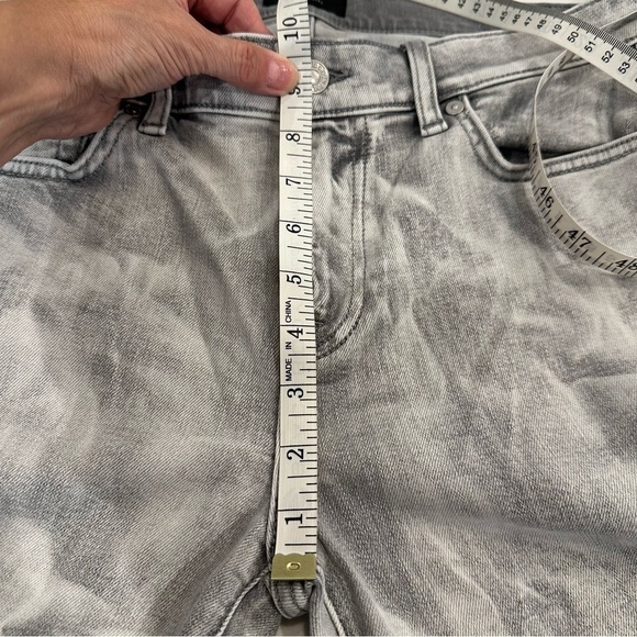 7 For All Mankind Womens The Ankle Skinny Jeans Mid-Rise Size 31 Gray White - Picture 10 of 13